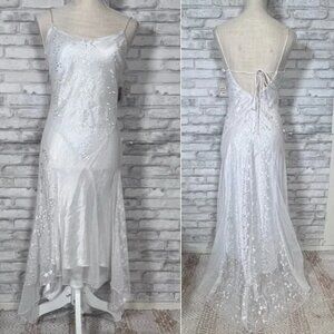Polka Vintage White Glitter Sparkle Fairycore Bridal Lace Dress